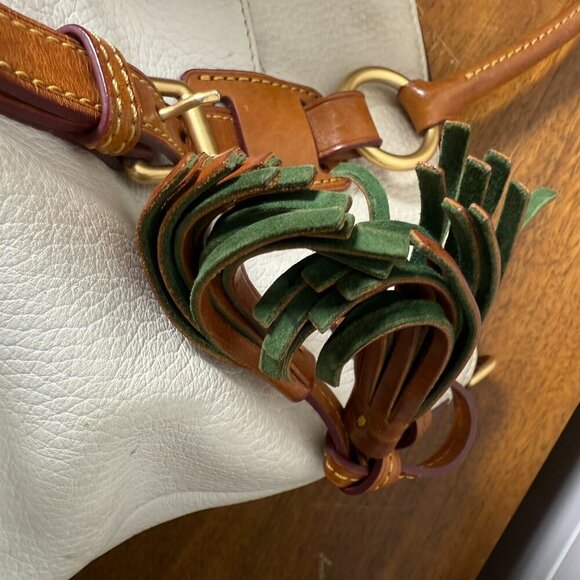 Dooney & Bourke Satchel Purse Off White/Cream and Brown - Picture 11 of 15